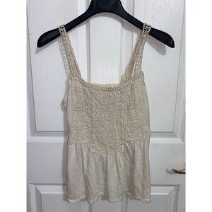 American Eagle outfitters Textured Cream Colored Tank Top